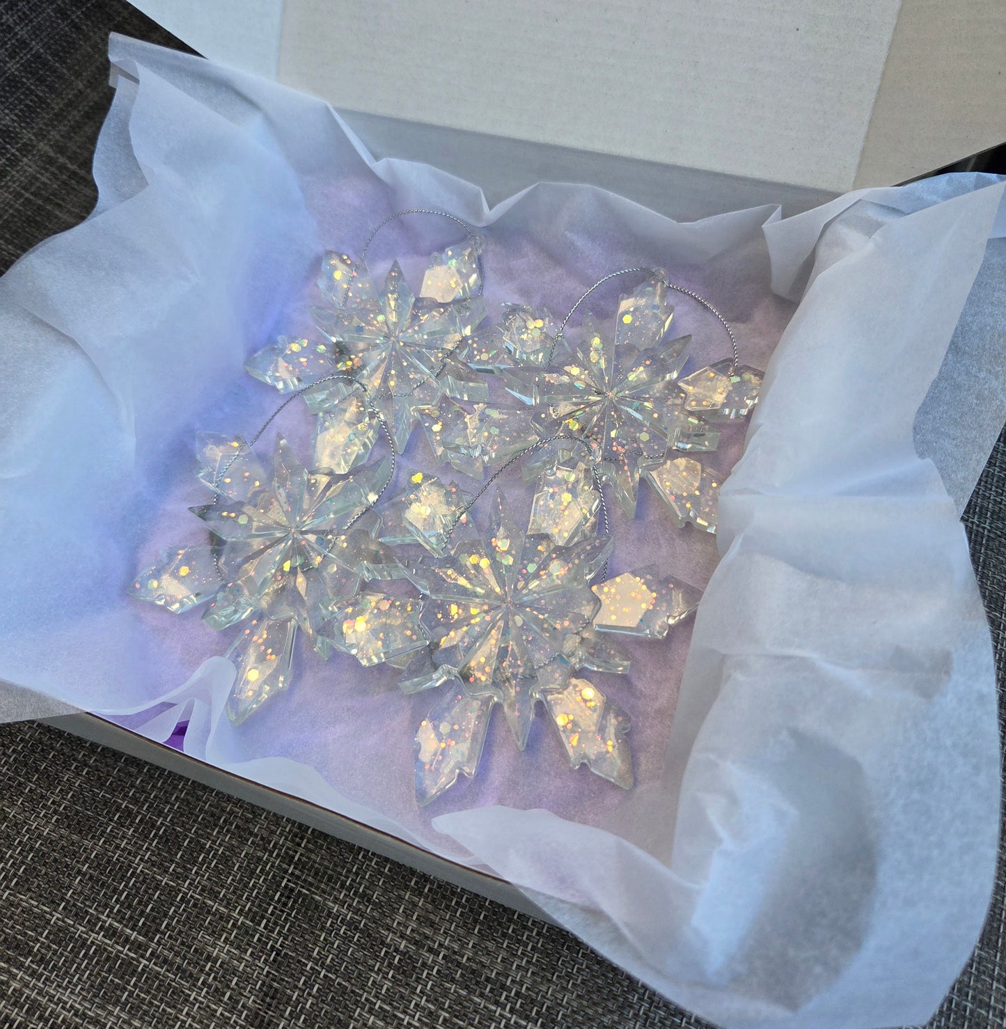 Set of 4 Christmas Tree Snowflake Ornaments