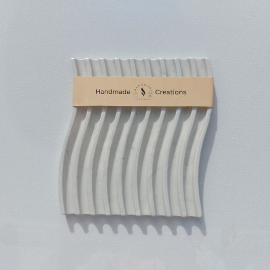 Small Wavy Jewellery Tray - White