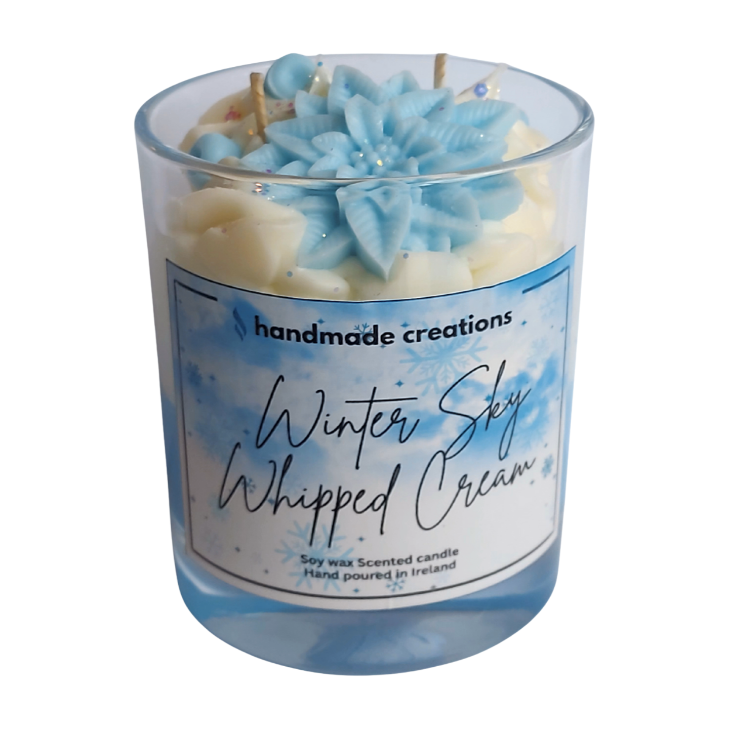 Double Wick Winter Sky Whipped Cream Scented Candle ( Poinsettia )