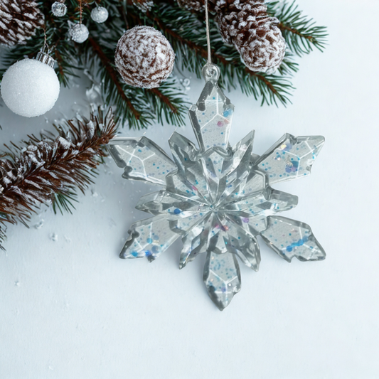 Set of 4 Christmas Tree Snowflake Ornaments