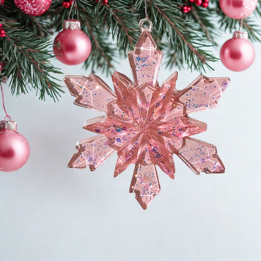 Set of 4 Christmas Tree Snowflake Ornaments
