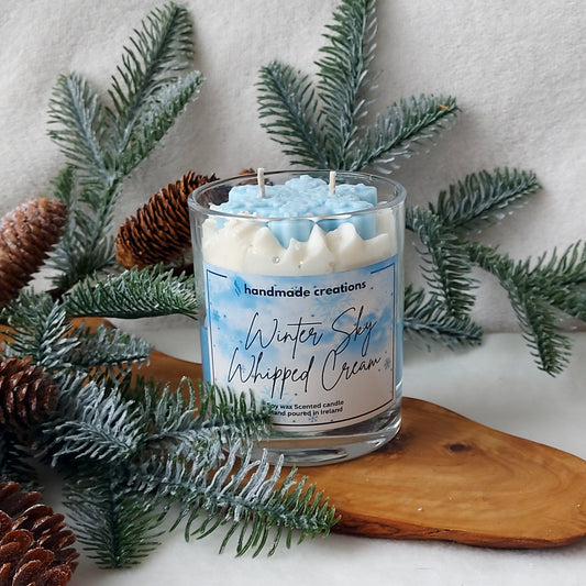 Double Wick Winter Sky Whipped Cream Scented Candle ( Snowflake )