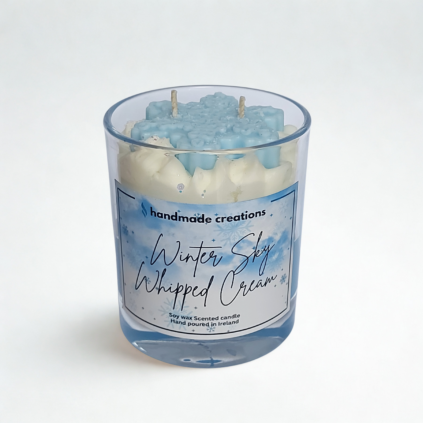 Double Wick Winter Sky Whipped Cream Scented Candle ( Snowflake )